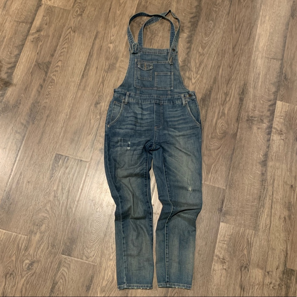 Free People Skinny Denim Overalls 27